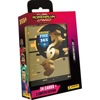 Karetní hra Panini FIFA 365 Adrenalyn XL 2023/2024 plechová krabička mix motivů