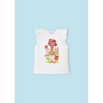 Dívčí tričko Dívčí triko Mayoral 3098 meruňkové barva: smetanová, Rozměr: 104