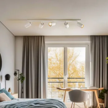 Lampička SIGMA Stropní bodové světlo Zoom, 5 žárovek, bílé - Stínidlo na lampu – Ø 6 cm; baldachýn – šířka 5 cm, výška 2,5 cm bílá 1 x 10 W LED - Doprava zdarma