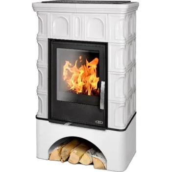 Krbová kamna ABX BRITANIA exklusive kachlový sokl, 3,5-9kW, perle