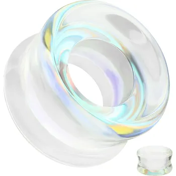 Piercing Atreya Duhový tunel do ucha ze skla Aurora Barva: Čirá, Velikost: 6 mm