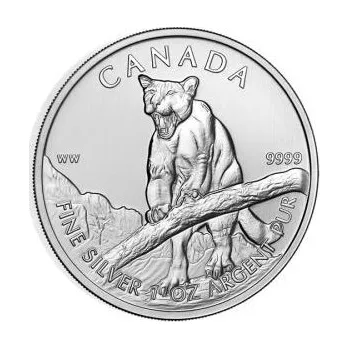 1 unce stříbrná mince Kanada Wildlife Puma 2012
