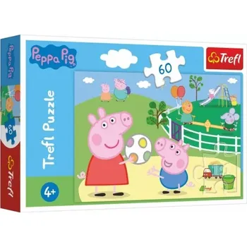 Puzzle TREFL Prasátko Peppa: Zábava s přáteli 60 dílků