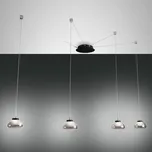Fabas Luce LED závěsné světlo Arabella, černá/šedá/čirá - Ø stínidla 14 cm, délka kabelu 350 cm černá, šedá, čirá 4 x 8 W LED - Doprava zdarma
