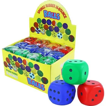 Dětský míč Míček soft pěnový 6cm kostka hrací měkká 3 barvy