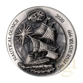 1 unce stříbrná mince Rwanda Nautical Serie - Mayflower 2020 - High Relief