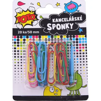 Kancelářská sponka TOTO Sponka kancelářská barevná 20 ks 50 mm