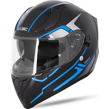 Helma na motorku W-TEC Integrální přilba Vesco Glossy Black-Blue - L (59-60)