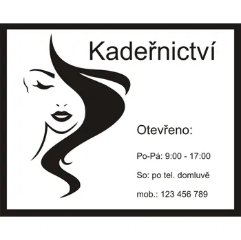 Home Deco Polep výlohy - Otevírací doba - Reklama - Kadeřnictví 30x40cm