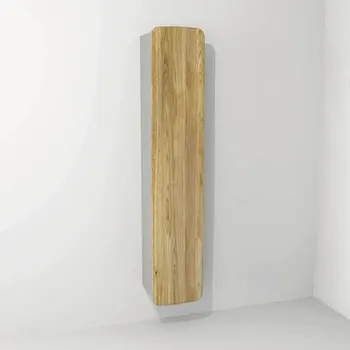 Koupelnový nábytek Koupelnová skříňka vysoká Devo Oval pravá dub přírodní/světle šedá 34 x 165 x 33 cm OV-S1DPR34-P34D01L10