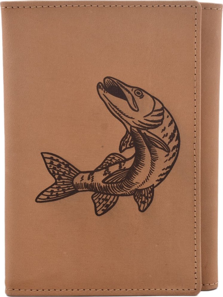 Pouzdro na doklady Mercucio natural vzor 52 štika