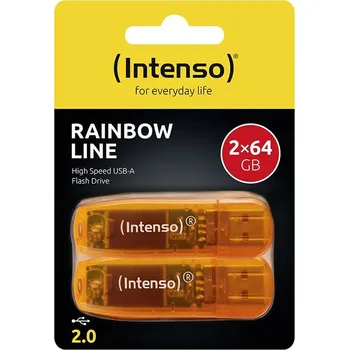 USB flash disk Intenso 64GB Rainbow Line double pack USB flash disk Retail 64 GB oranžová 3502492 USB-A
