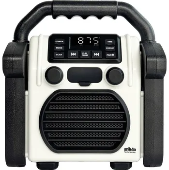 Radiopřijímač Silva Schneider BR 230 BT offwhite 243023 odolné rádio, FM, USB, Bluetooth, funkce alarmu, s USB nabíječkou, s akumuláto