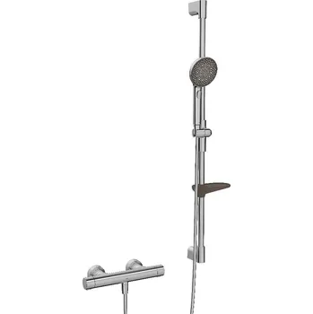 Sprchový set Hansa Prisma - Sprchový set s termostatem, 3 proudy, broušená ocel 4813043180