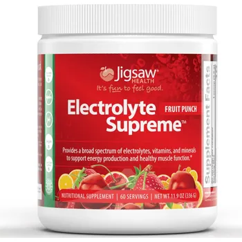 Iontový nápoj Jigsaw Health | Elektrolyty Supreme™ - Ovocný punč Obsah: 336 g - 60 dávek pro optimální hydrataci, energii a regeneraci - bez cukru - 5.6 g, 336 g, 60 ks