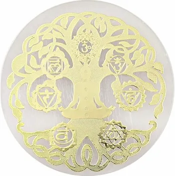 Selenit Strom života a Buddha - dekorace cca 0,75 x 6 cm