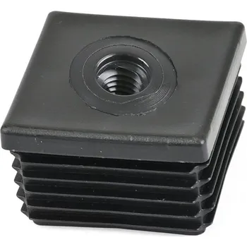 Vrut Záslepka obdélníková se závitem krátká černá - 50x50x1.5-2mm M10