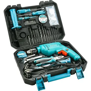 Vrtačka Vrtačka s příklepem a nářadím, 680W, 115ks TOTAL-TOOLS