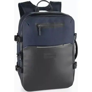 Cestovní taška PORSCHE DESIGN Urban Eco travel Backpack Batoh do města i na cesty tmavě modrý (Multifunkční batoh s oddělenou přihrádkou na notebook a spojkou na vozík z vodoodpudivého materiálu.)