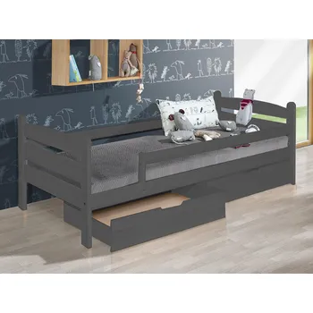 Dětská postel Dětská postel z MASIVU borovice 200x90cm SE ŠUPLÍKY - MARY - šedá