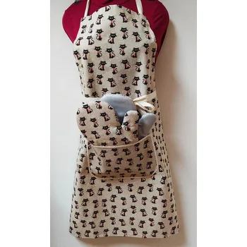 Kuchyňská zástěra Dárkové balení - kuchyňský set - zástěra + 2 chňapky s teflonem 06