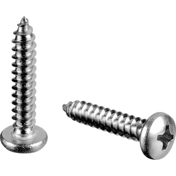 Zábradlí Vrut do plechu, kříž Vrut do plechu, kříž, QS-8, O9,5 mm, D=4,8 x 25 mm, DIN 7981CH/ISO 7049, A2-70