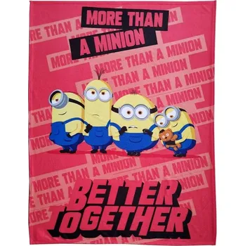 Dětská deka Deka fleecová červená Mimoni 130x170 cm