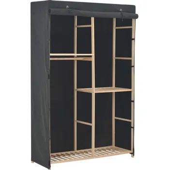 Ložnice vidaXL Šatní skříň se 3 policemi šedá 110 x 40 x 170 cm textil