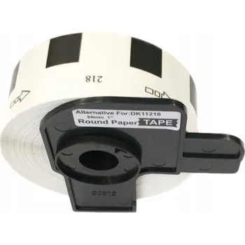Pásek do tiskárny Etikety BROTHER DK-11218 - kulaté 24 mm - 1000 ks, bílá - kompatibilní