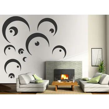 Samolepící dekorace samolepka Bubliny - bílá