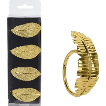 Vánoční dekorace Sada prstenů na ubrousky 4 ks, varianta D zlatá