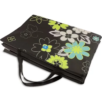 Zahradní lehátko PROFIZOO Skládací Plážové Molitanové Lehátko 130cm černá kytka (bav)