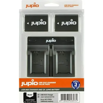 Set Jupio 2x baterie NP-FW50 - 1030 mAh + duální nabíječka