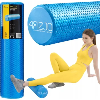 Pěnový válec Masážní válec s výstupky 4FIZJO 60 cm x 15 cm modrý