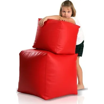 Sedací pytel Sedací vak taburetka kostka malá červená EMI