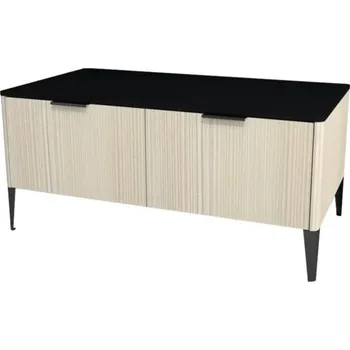 Koupelnový nábytek Koupelnová skříňka nízká Devo Lotos krémově bílá/černá 100 x 46 x 53 cm LF-SZS2SW100x46-F98