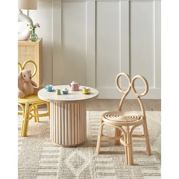 Jídelní židle Dětská židle přírodního ratan s opěradlem ručně vyráběný boho nábytek pro děti Beliani