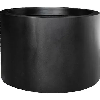 Květináč Pottery Pots Venkovní květináč kulatý Jumbo Max Mid. High XXL, Black (barva černá), kolekce Natural, kompozit Fiberstone, průměr 140 cm x v 90 cm, objem cca 1106 l