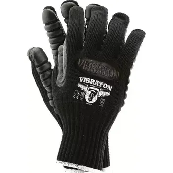 Pracovní rukavice Reis VIBRATON antivibrační rukavice černé 9-10 balení 12 Ks