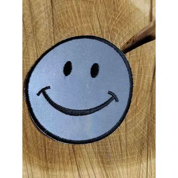 Textilní nažehlovací páska Nažehlovačka reflexní smajlík velký