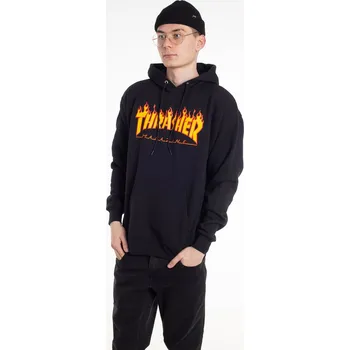 Pánská mikina Mikina S Kapucí Thrasher Flame Black - S