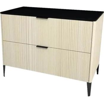 Koupelnový nábytek Koupelnová skříňka pod umyvadlo Devo Lotos krémově bílá/černá 100 x 76 x 53 cm LF-SUS2S100x76-F98