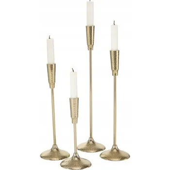 Svícen SVÍCEN ZLATÝ VYSOKÝ kovový sada 4 kusy