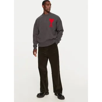 Dámské kalhoty AMI Paris Kalhoty z materiálu HTR102 CO0089 Hnědá Regular Fit L