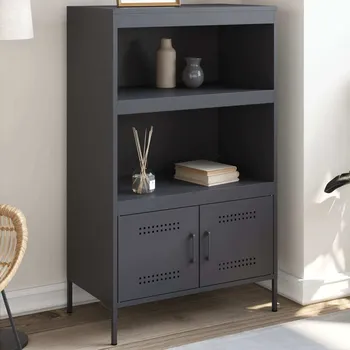 Organizace kuchyně vidaXL Skříň highboard hořčicově 68 x 39 x 113 cm ocel [842975] Barva: antracitová