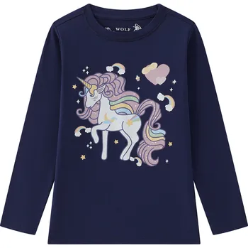 Dívčí tričko - Wolf S2441A, tmavě modrá Barva: Modrá, Velikost: 110
