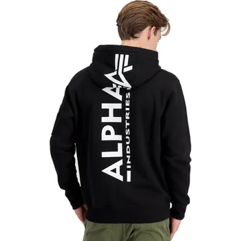 Pánská mikina mikina s kapucí pánské - Back Print - ALPHA INDUSTRIES - black_128342 - M