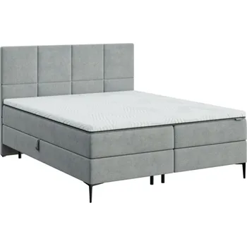 Postel Šedá čalouněná dvoulůžková postel boxspring MESONICA Bufo II. 180 x 200 cm
