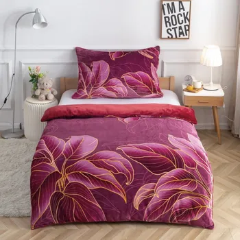 Povlečení Ložní souprava Microdream-flanel PREMIUM 70x90/140x200cm - PAVLÍNA - BORDÓ