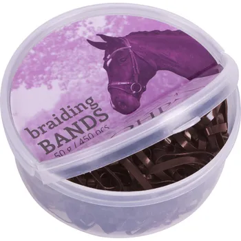 Q-essentials Gumičky do hřívy Q-essentials, 50 g, hnědé